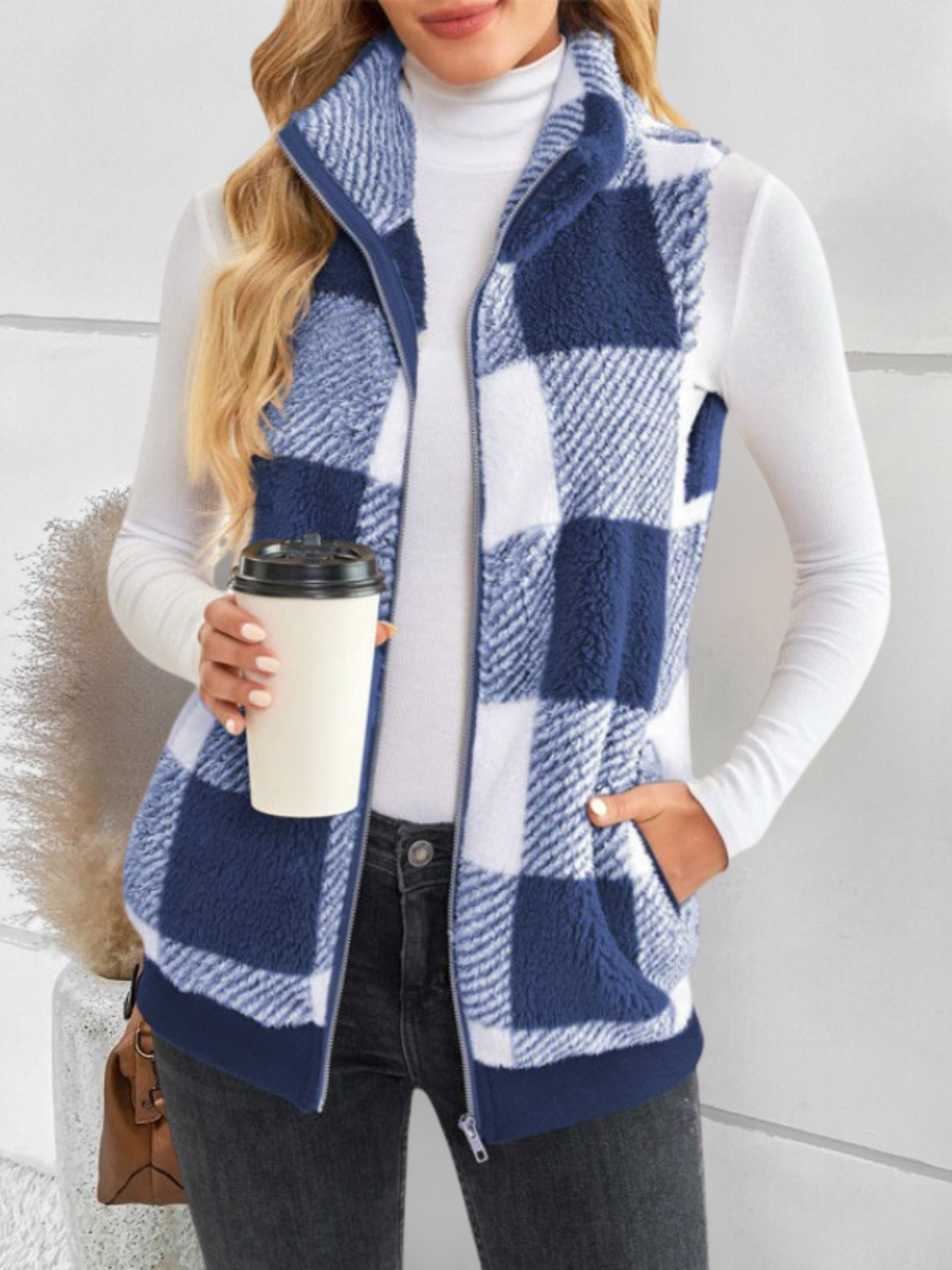 Polyester Cotton Stand Collar Elegant Vest