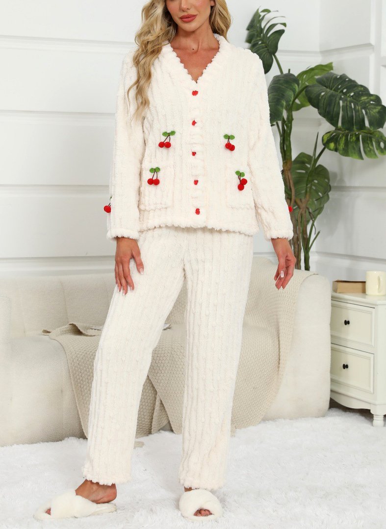 Women Plain Two-Piece Set Daily Long Sleeve Casual Spring/Fall Top With Pants Matching Set