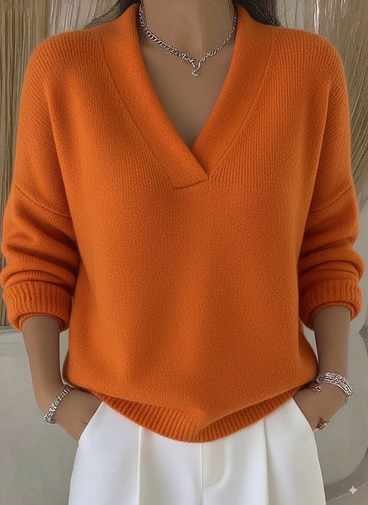Women Plain Long Sleeve Comfy Casual Sweater