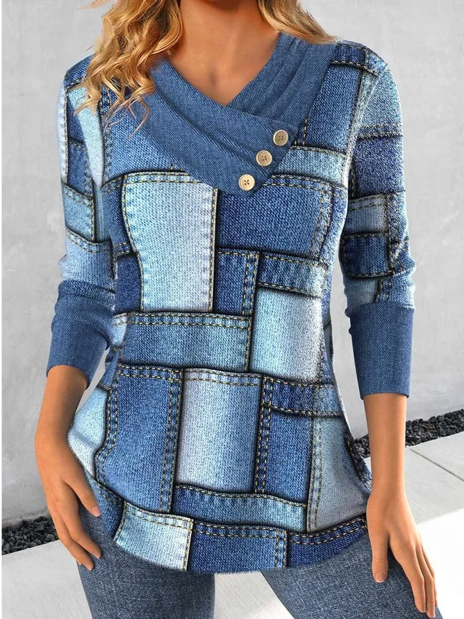 Casual Striped Long Sleeve T-shirt