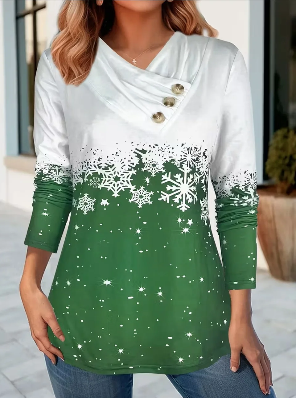 Casual Christmas Long Sleeve T-shirt