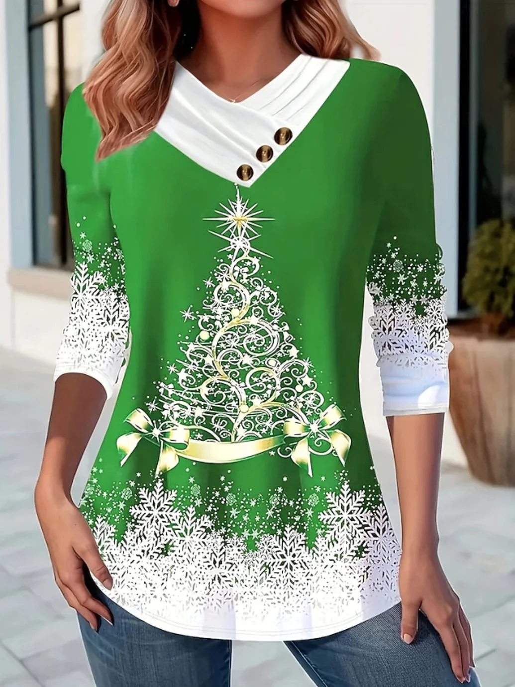 Casual Christmas Long Sleeve T-shirt