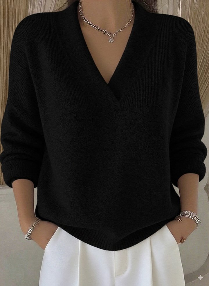 Women Plain Long Sleeve Comfy Casual Sweater