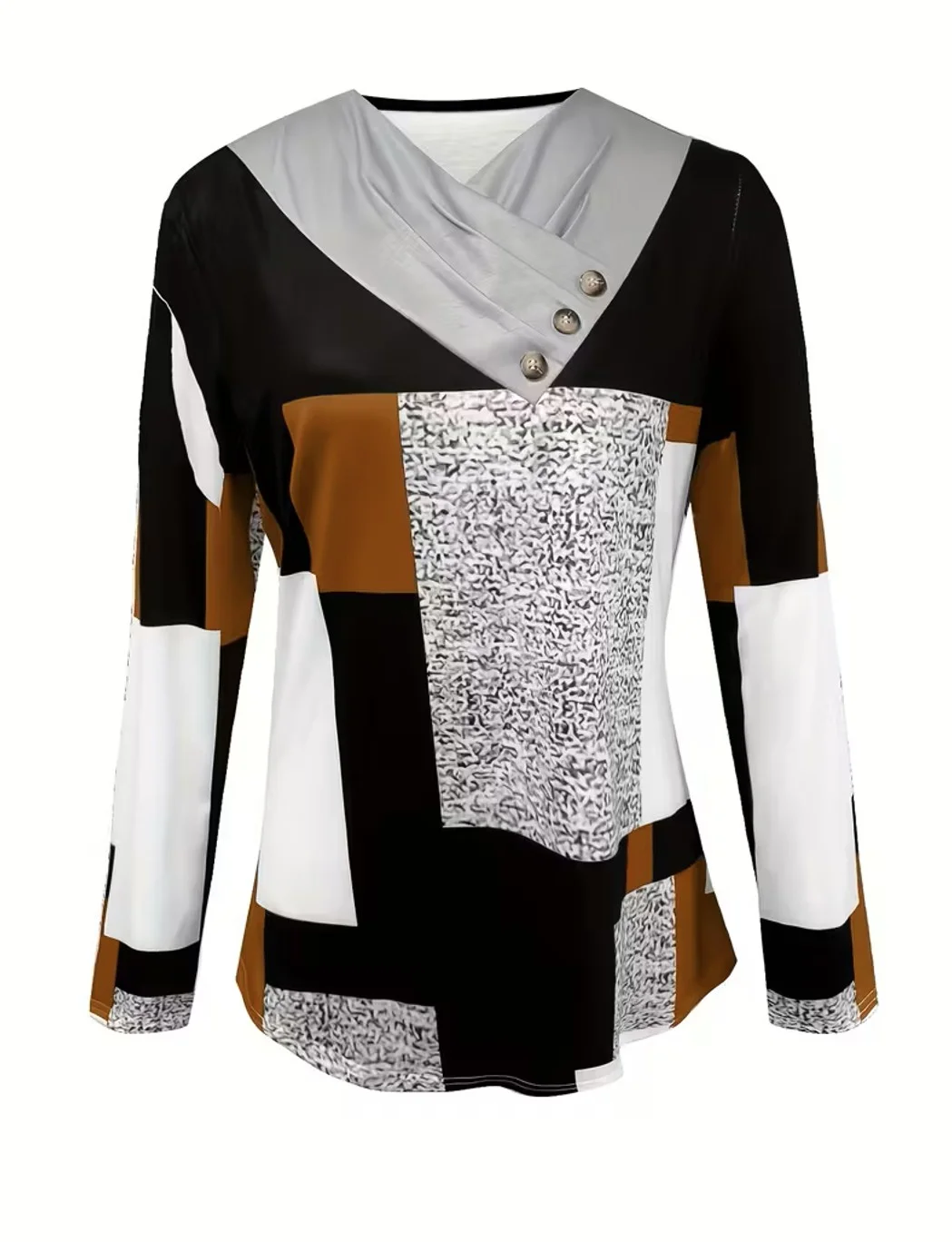 Casual Geometric Long Sleeve T-shirt