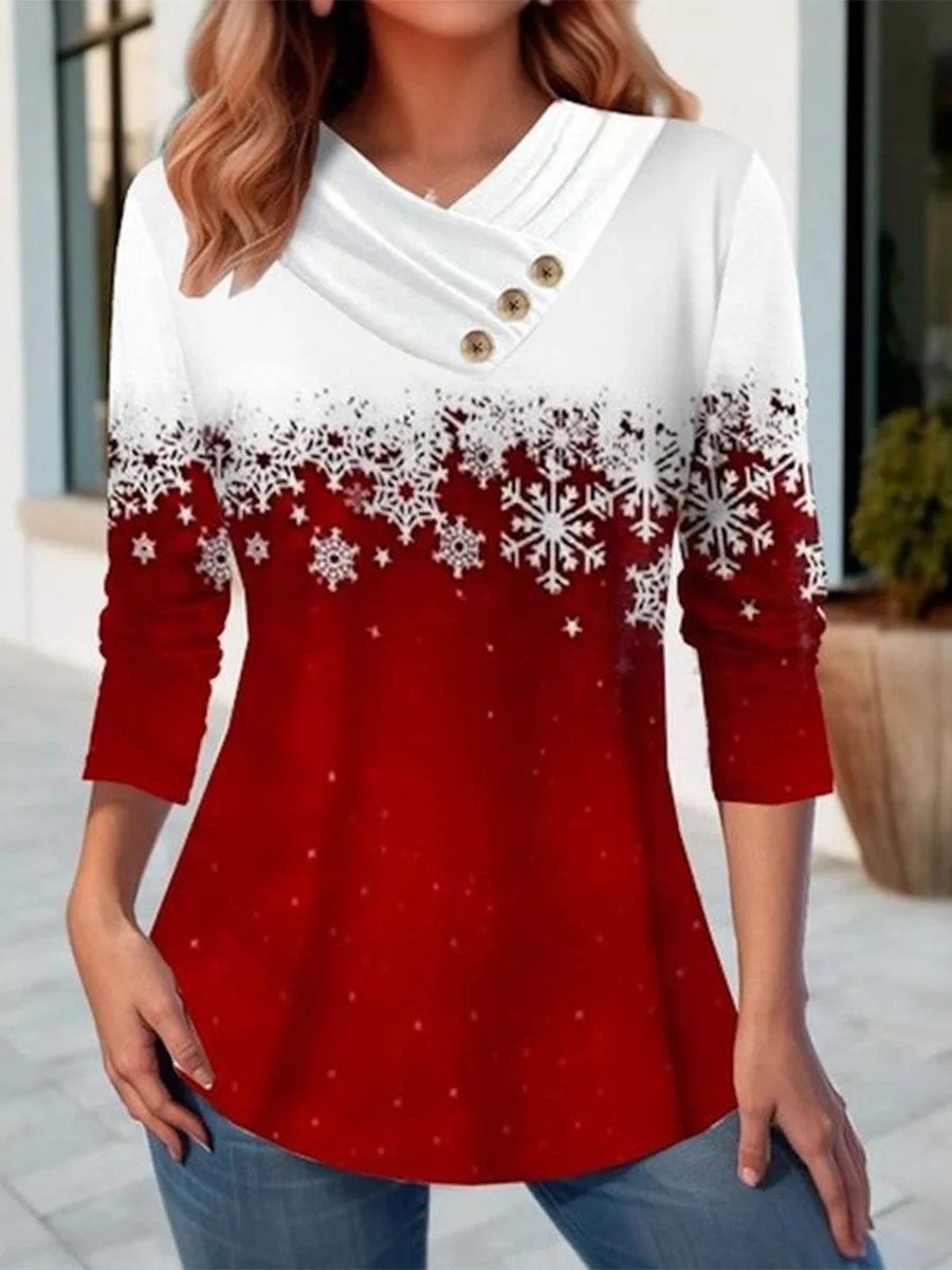 Casual Christmas Long Sleeve T-shirt