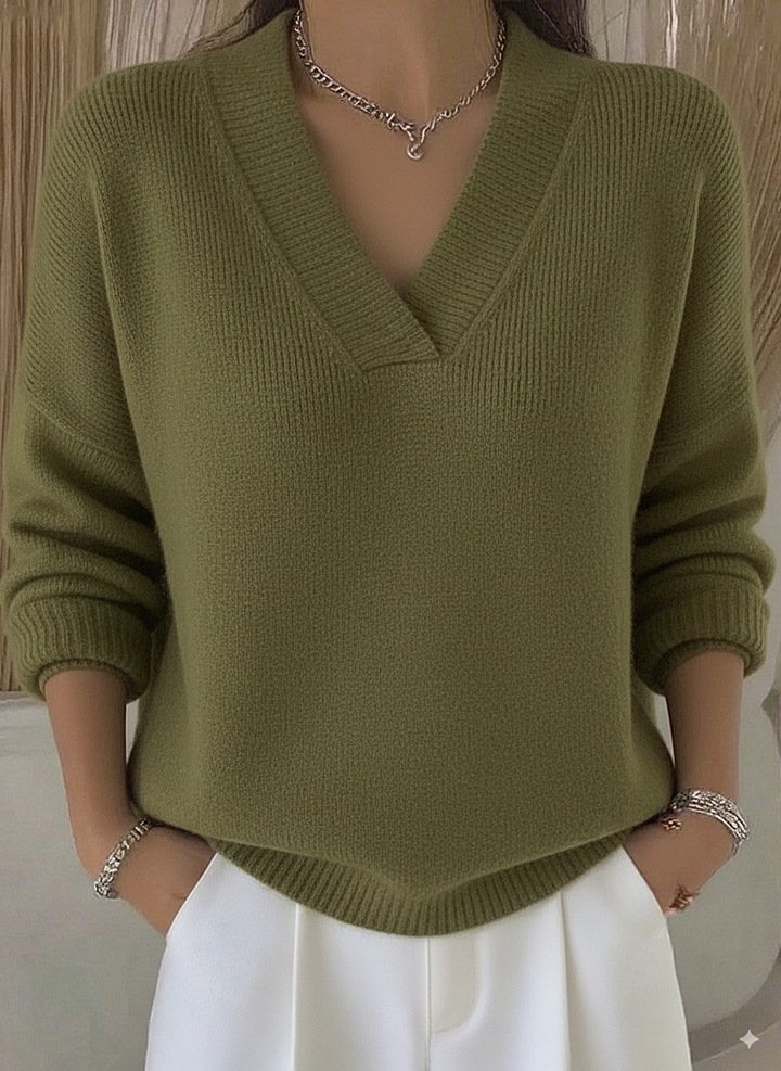 Women Plain Long Sleeve Comfy Casual Sweater