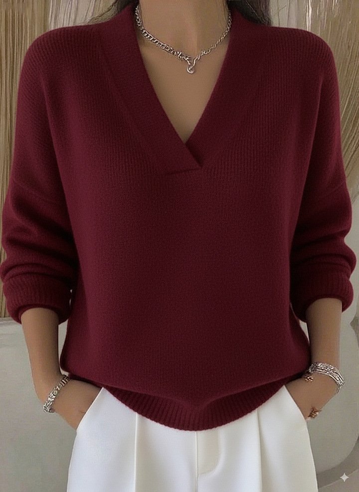 Women Plain Long Sleeve Comfy Casual Sweater