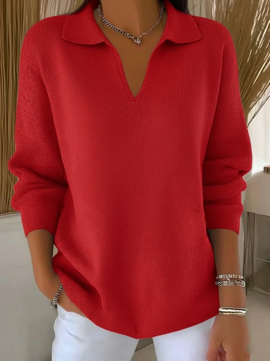 Women Plain Long Sleeve Comfy Casual Printing Sweater