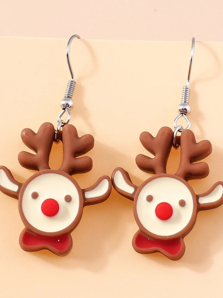 Christmas Colorful Diy Jewelry Christmas Tree Bell Elk Earrings Personality Felt Earrings