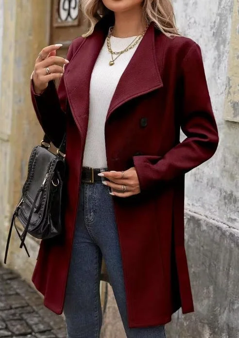 Women Spring/Fall Outerwear Casual Plain Long Sleeve Shawl Collar Jacket