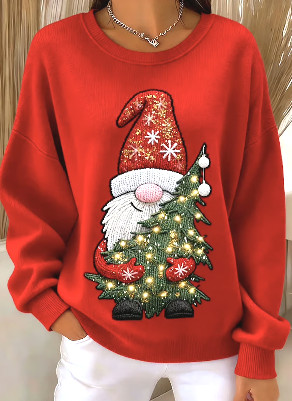 Casual Crew Neck Plain Sweatshirt