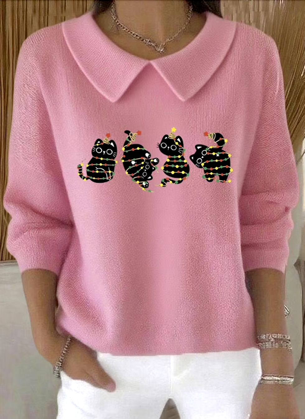 Women Cotton Animal Long Sleeve Comfy Casual Sweater
