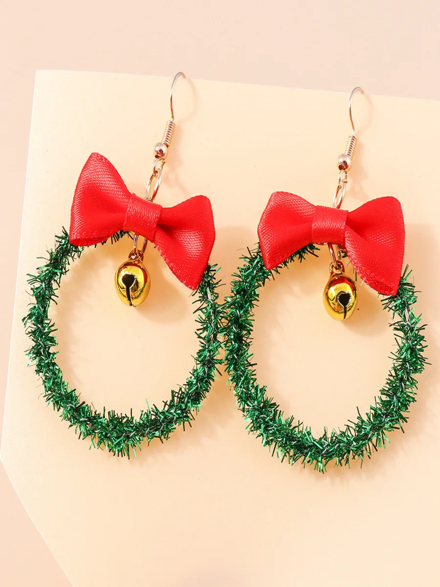 Christmas Colorful Diy Jewelry Christmas Tree Bell Elk Earrings Personality Felt Earrings