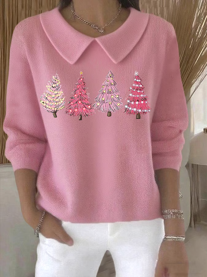 Women Christmas Long Sleeve Comfy Casual Printing Sweater