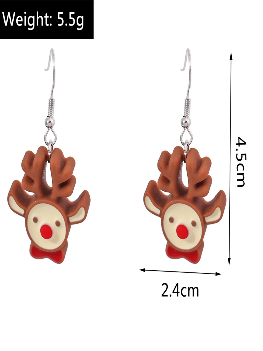 Christmas Colorful Diy Jewelry Christmas Tree Bell Elk Earrings Personality Felt Earrings