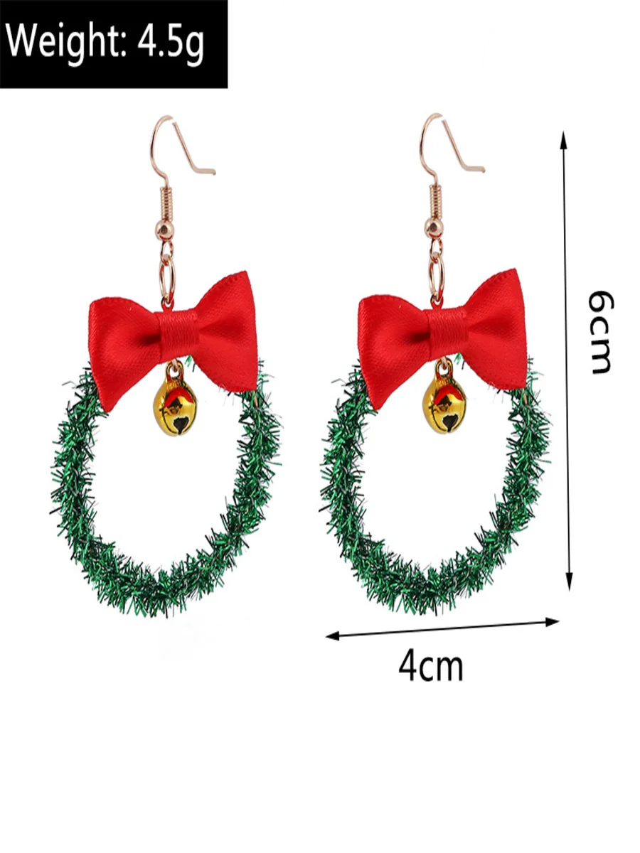 Christmas Colorful Diy Jewelry Christmas Tree Bell Elk Earrings Personality Felt Earrings