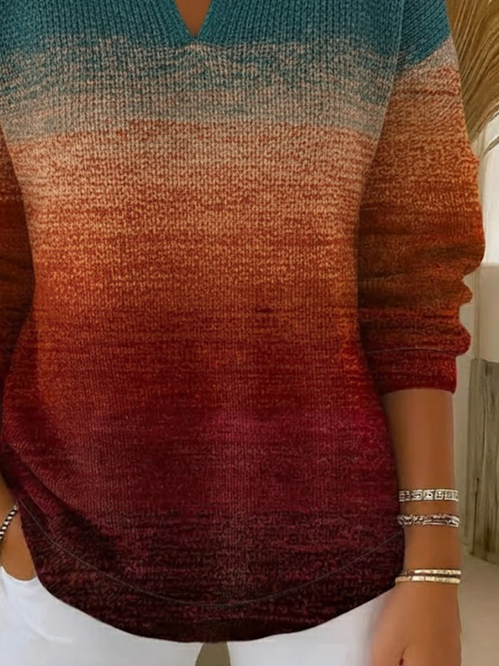 Women Abstract Long Sleeve Comfy Casual Printing Sweater