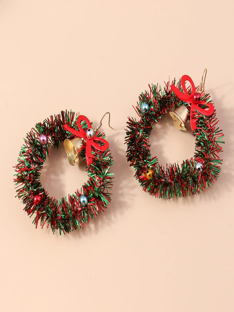 Christmas Colorful Diy Jewelry Christmas Tree Bell Elk Earrings Personality Felt Earrings