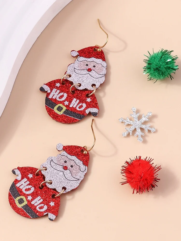 Christmas Colorful Diy Jewelry Christmas Tree Bell Elk Earrings Personality Felt Earrings