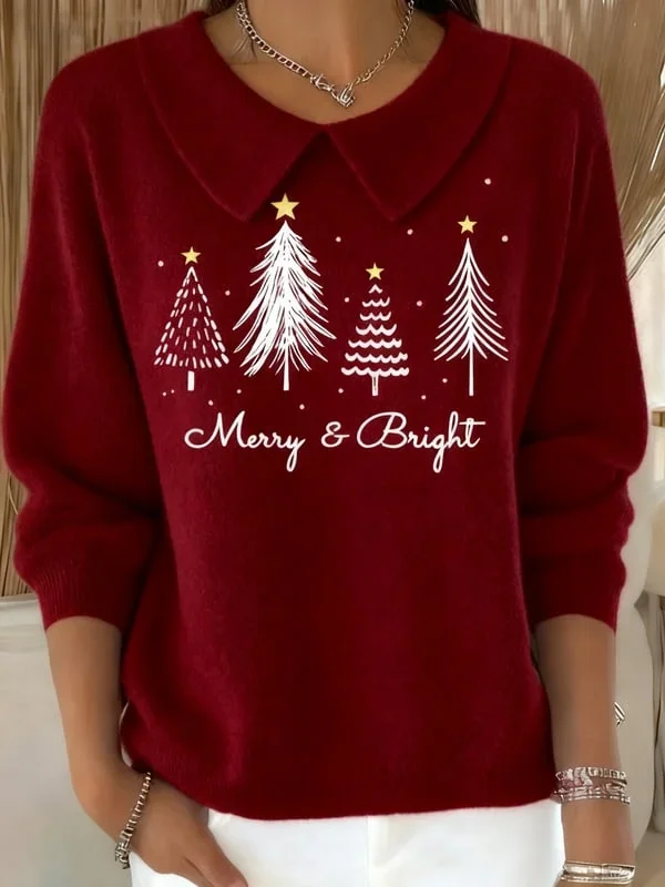 Women Christmas Long Sleeve Comfy Casual Printing Sweater