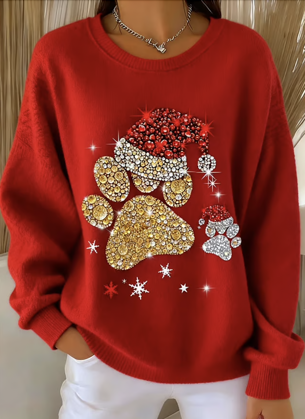 Casual Crew Neck Animal Sweatshirt