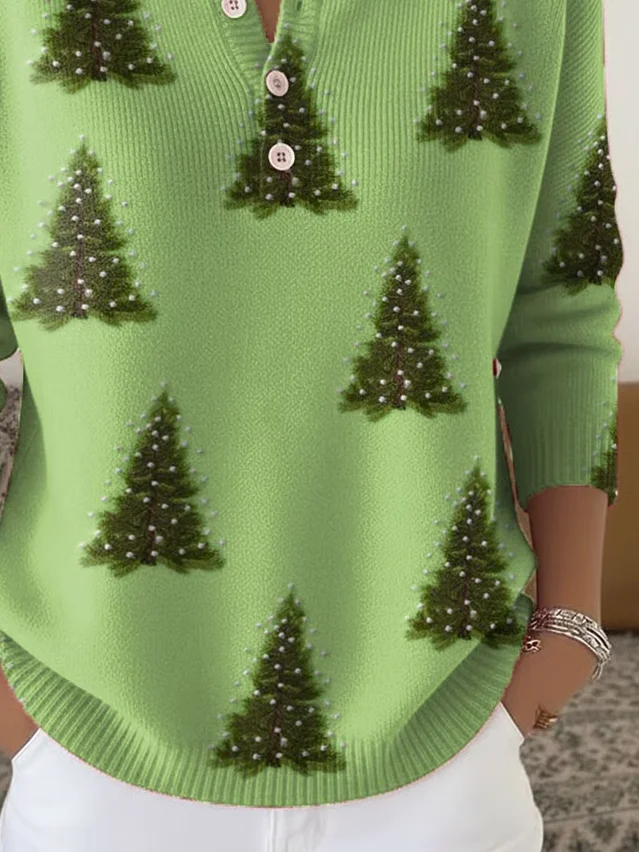 Women Christmas Long Sleeve Comfy Casual Printing Sweater