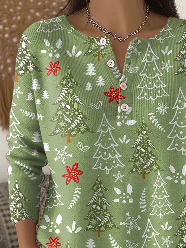 Women Christmas Long Sleeve Comfy Casual Printing Sweater