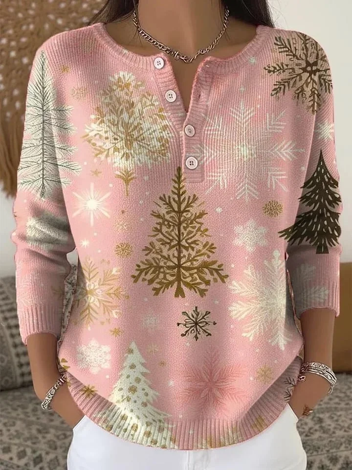 Women Christmas Long Sleeve Comfy Casual Printing Sweater