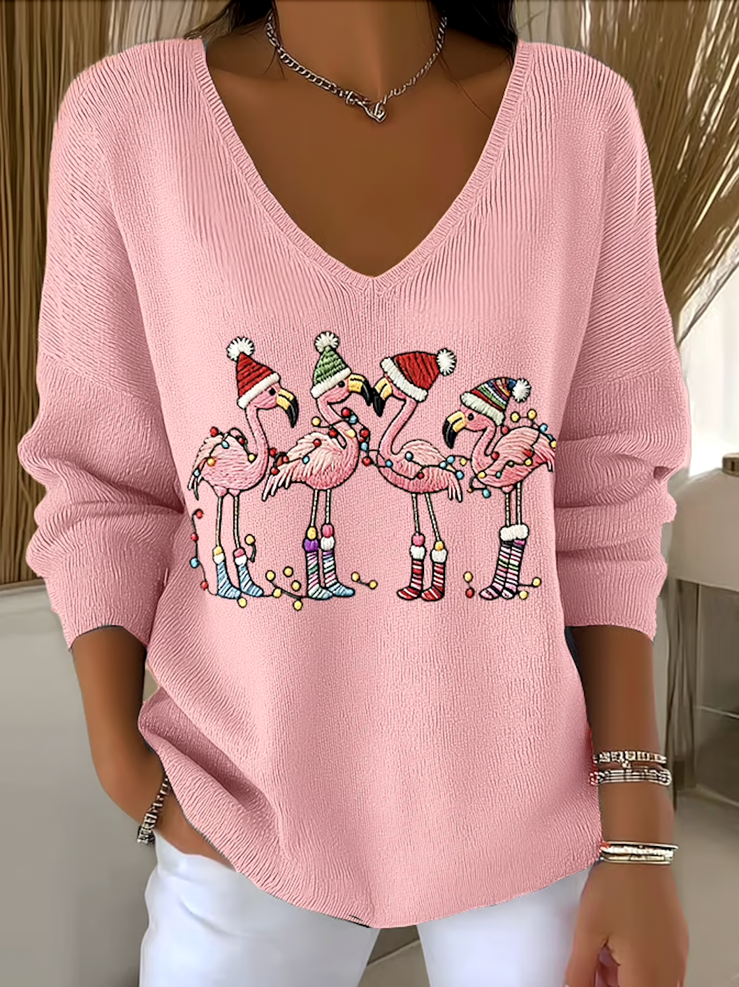 Women Cotton Animal Long Sleeve Comfy Casual Sweater