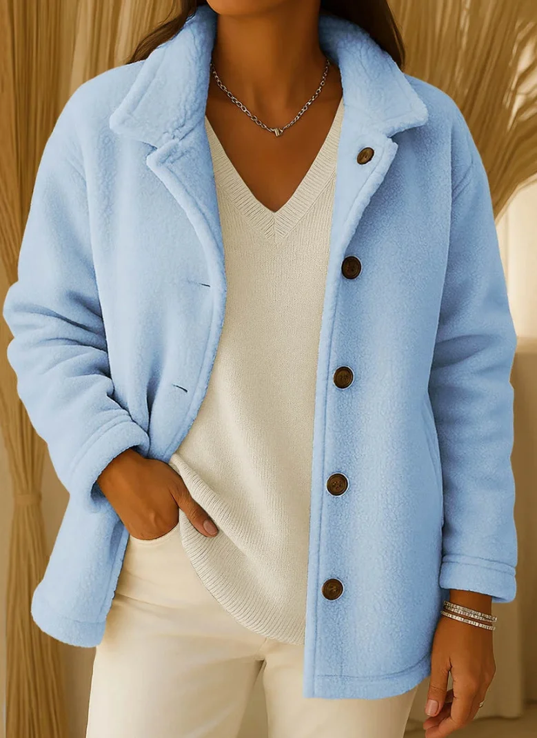 Women Spring/Fall Outerwear Casual Plain Long Sleeve Shawl Collar Jacket