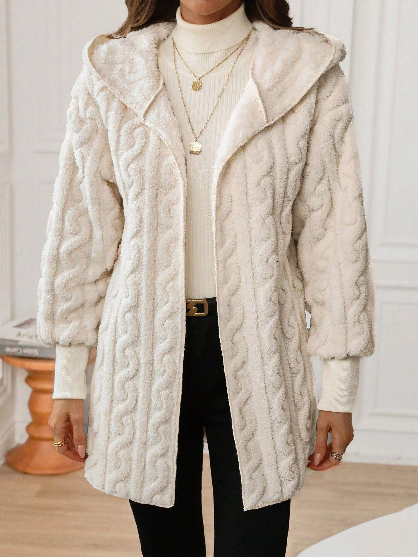 Women Spring/Fall Outerwear Casual Geometric Long Sleeve Hoodie Jacket