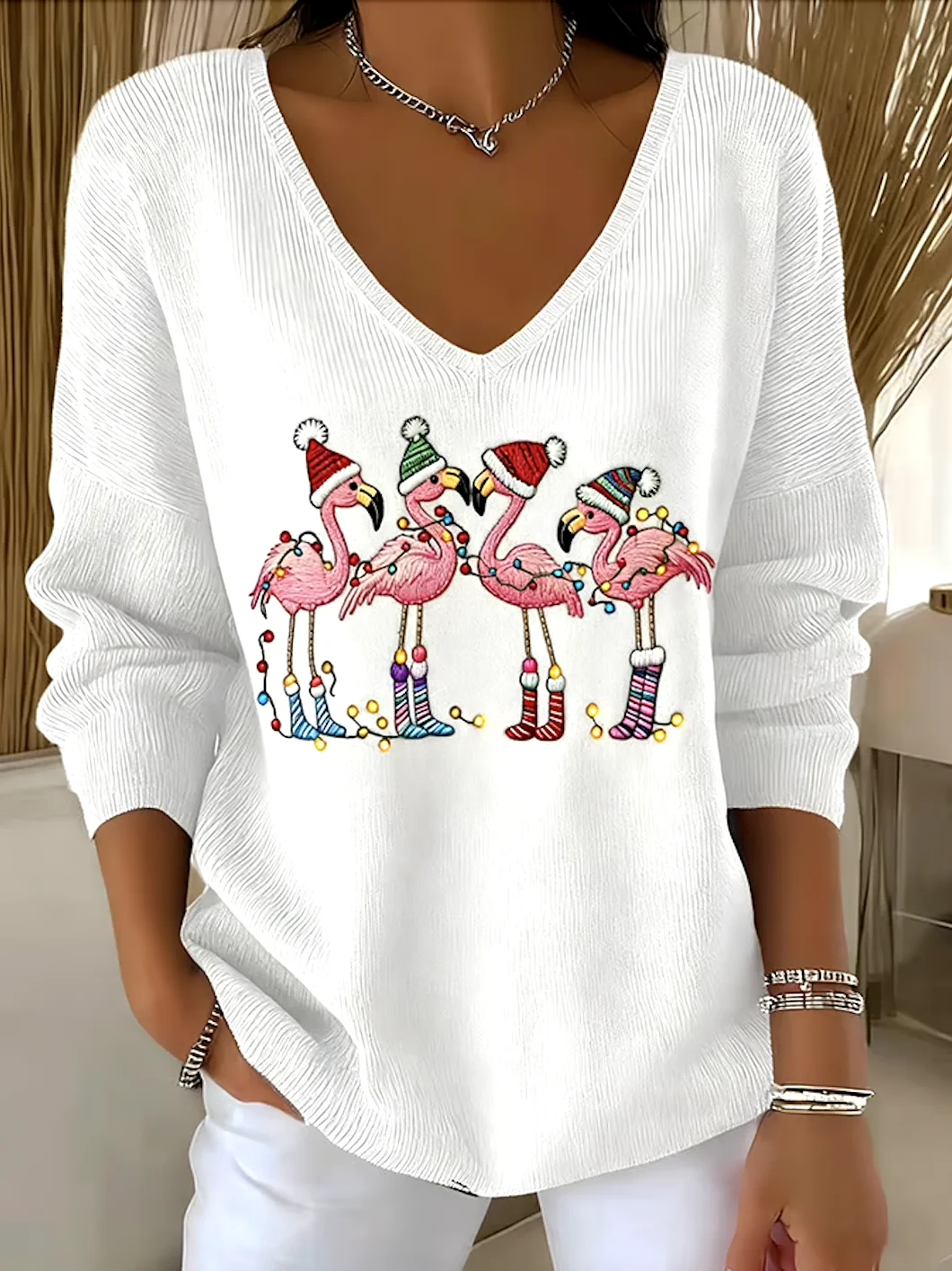 Women Cotton Animal Long Sleeve Comfy Casual Sweater