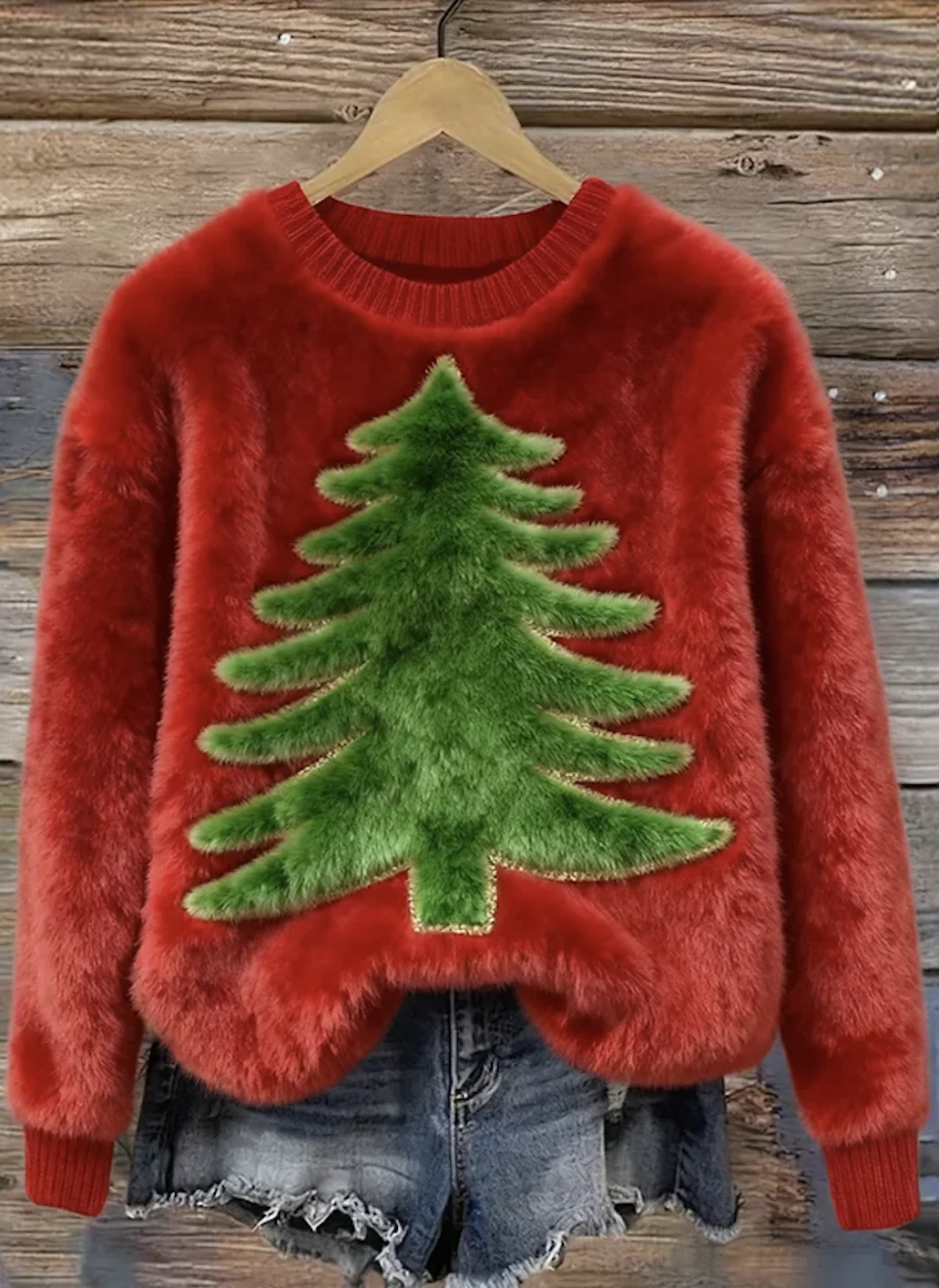 Casual Crew Neck Christmas Sweatshirt