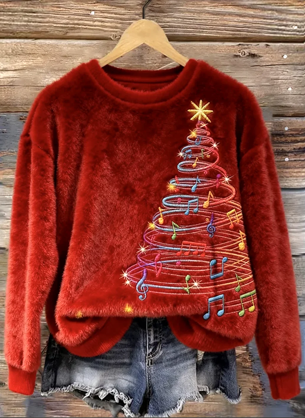 Casual Crew Neck Christmas Sweatshirt