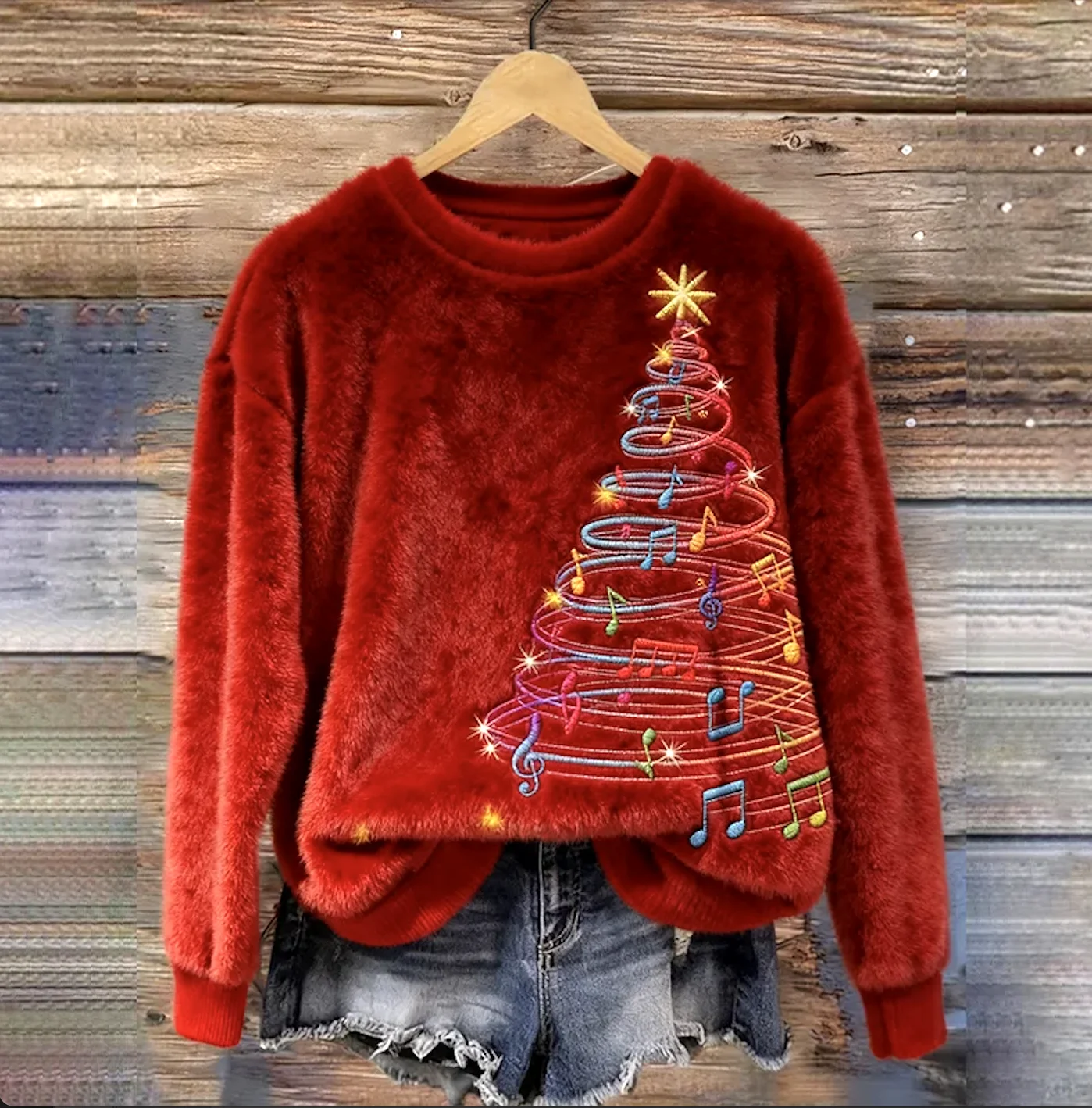 Casual Crew Neck Christmas Sweatshirt