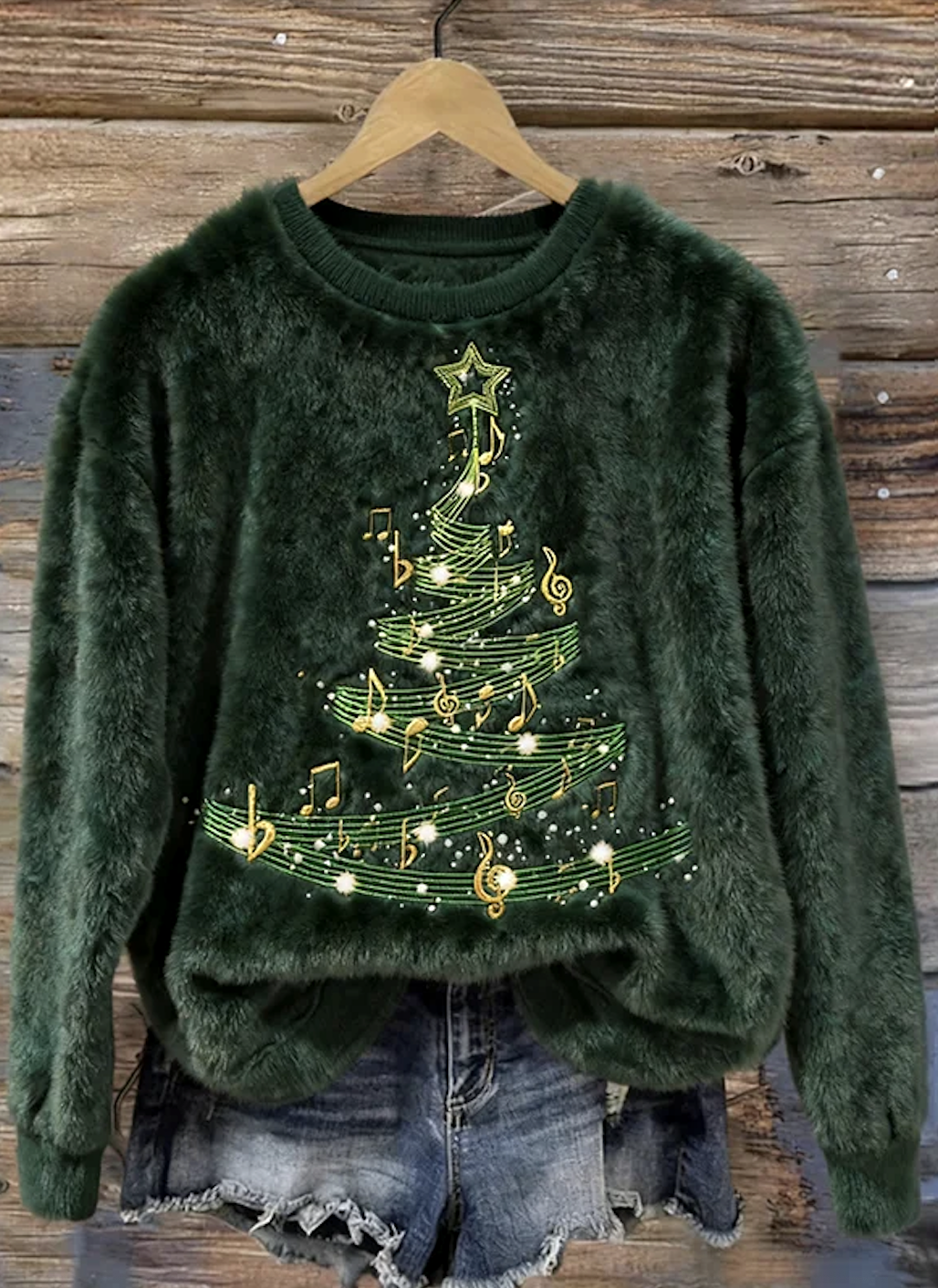 Casual Crew Neck Christmas Sweatshirt