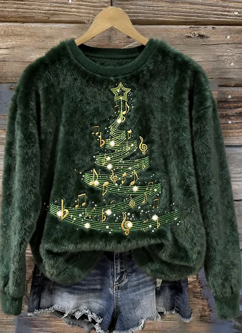 Casual Crew Neck Christmas Sweatshirt