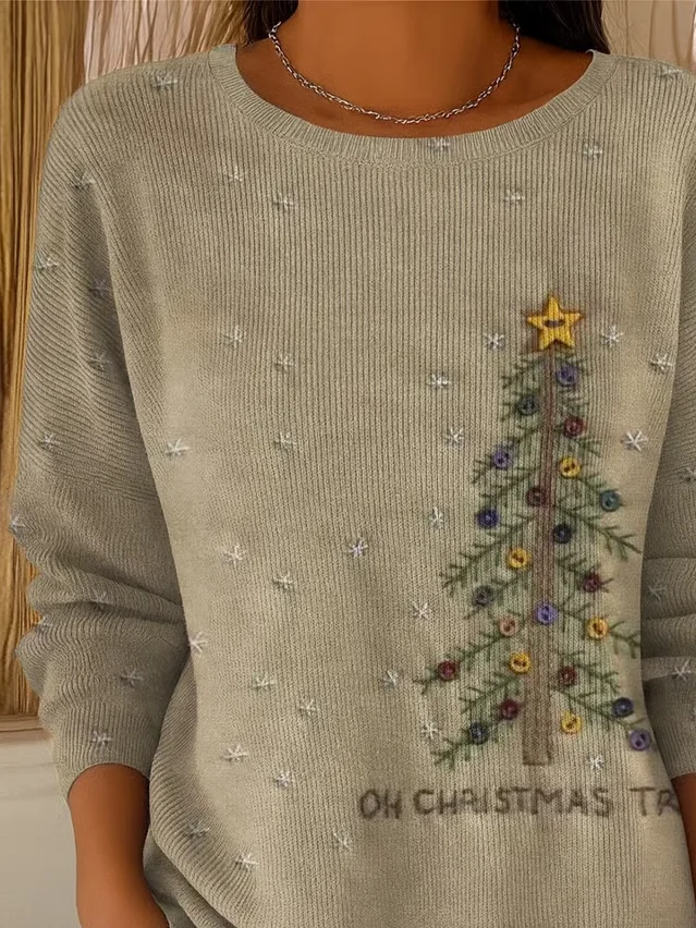 Women Christmas Long Sleeve Comfy Casual Printing Sweater