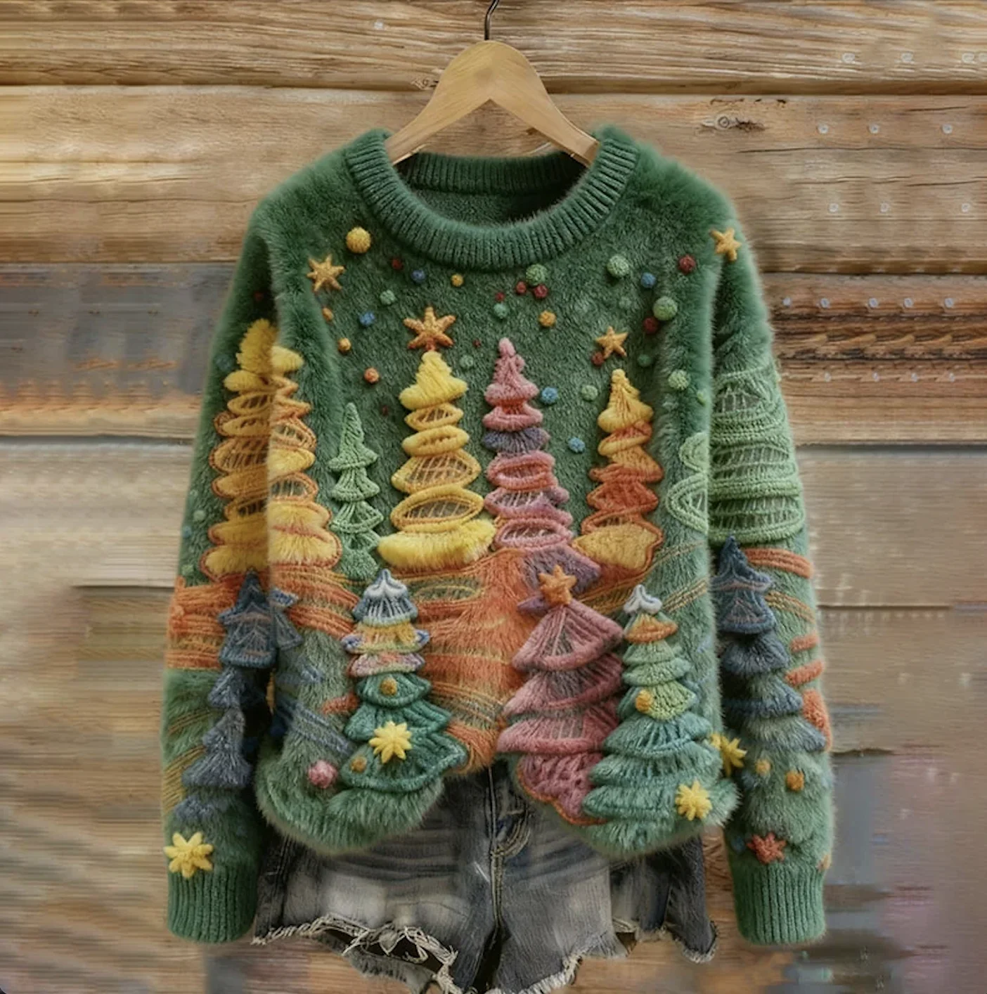 Casual Crew Neck Plants Sweatshirt