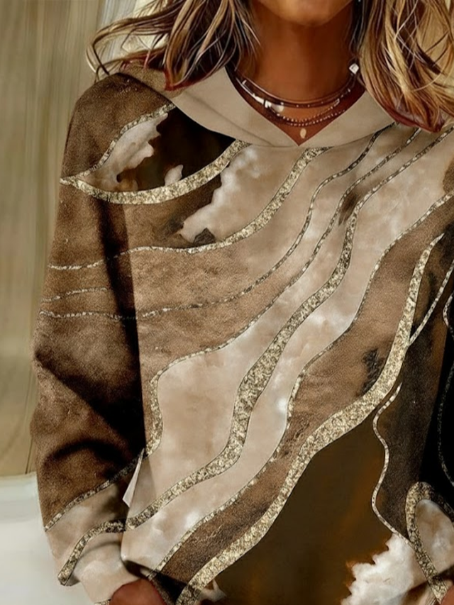 Casual Hoodie Abstract Hoodie Printing