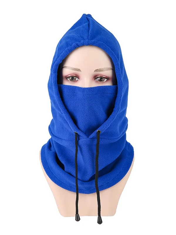 Winter Outdoor Cycling Hat Skiing Windproof Cold-proof Warm Plus Velvet Thick Neck Protection Polar Fleece Mask