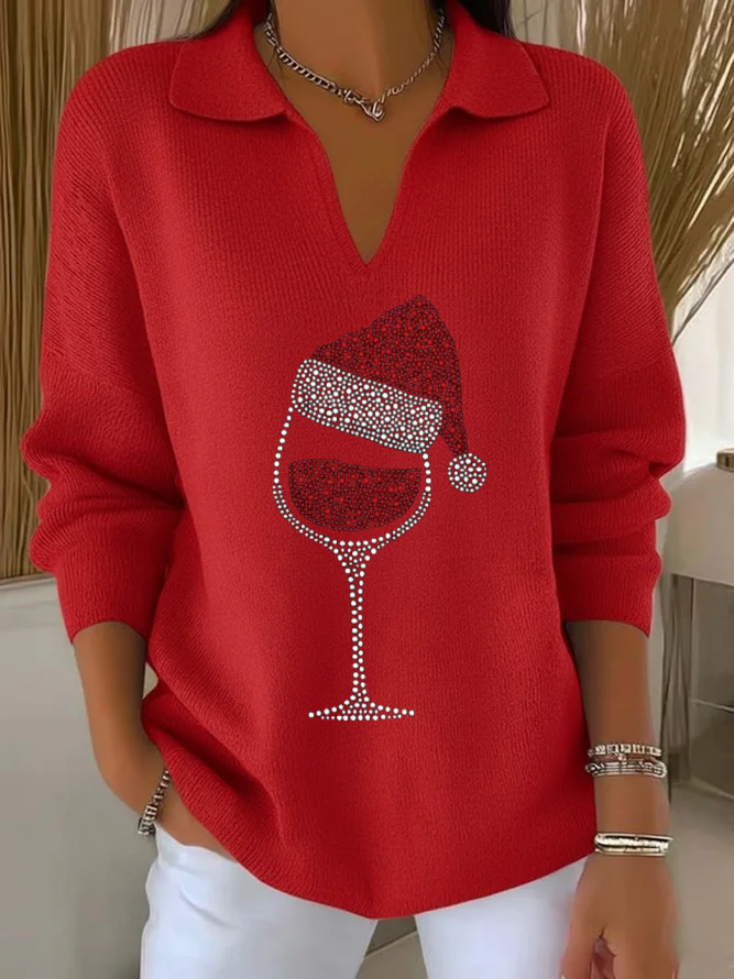 Women Christmas Long Sleeve Comfy Casual Printing Sweater