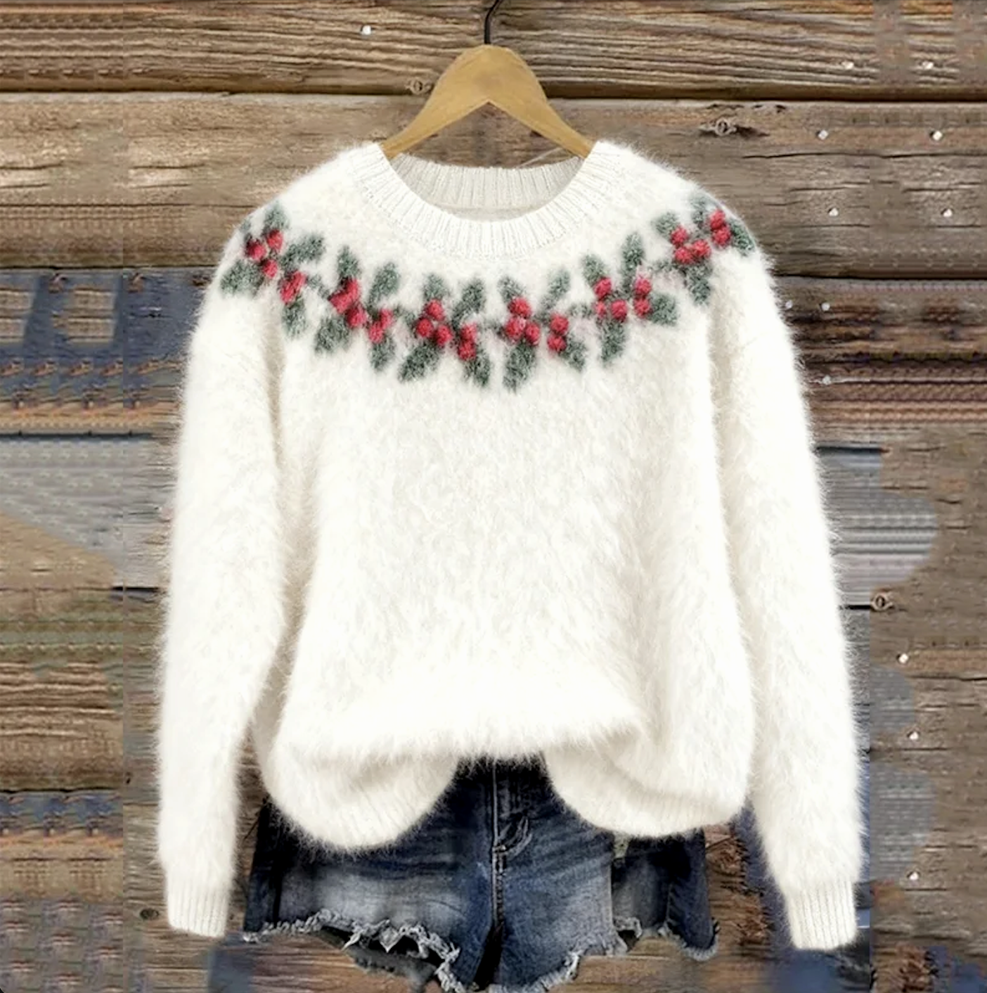 Casual Crew Neck Plants Sweatshirt