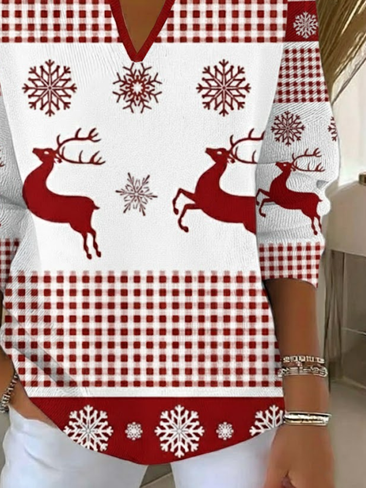 Women Christmas Long Sleeve Comfy Casual Printing Sweater