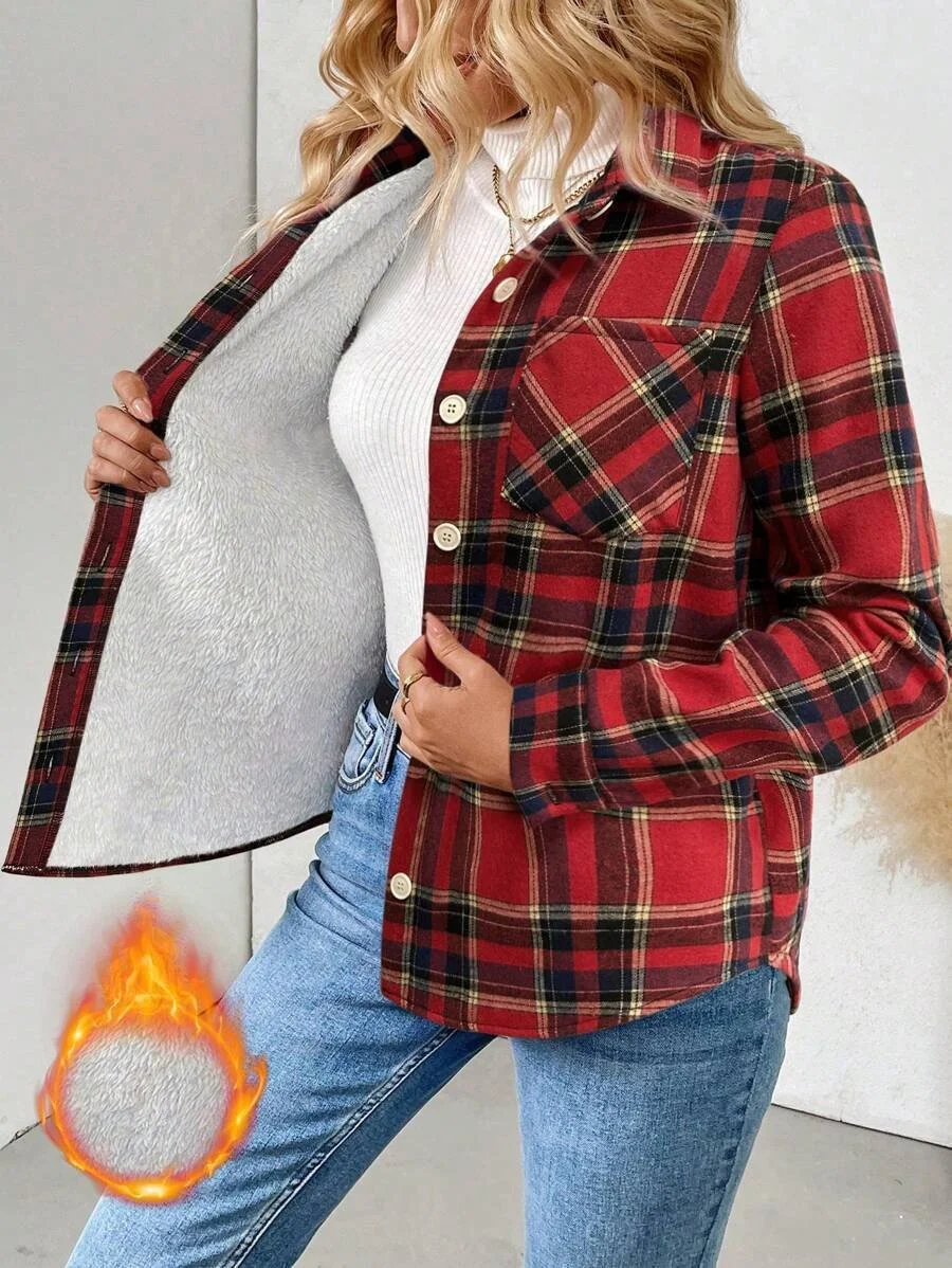 Women Spring/Fall Outerwear Casual Geometric Long Sleeve Shirt Collar Jacket