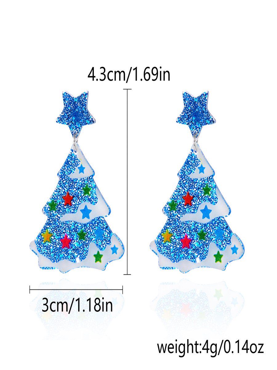 Christmas Earrings Fashion Acrylic Print Christmas Tree Christmas Stockings Gloves Stitching Earrings Christmas Holiday Party Earrings