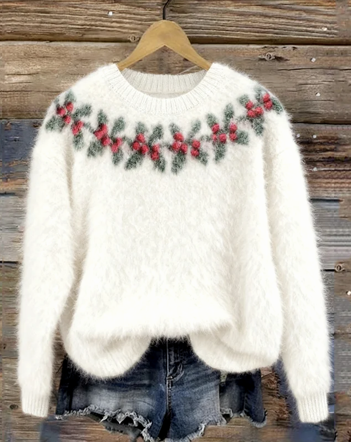 Casual Crew Neck Plants Sweatshirt