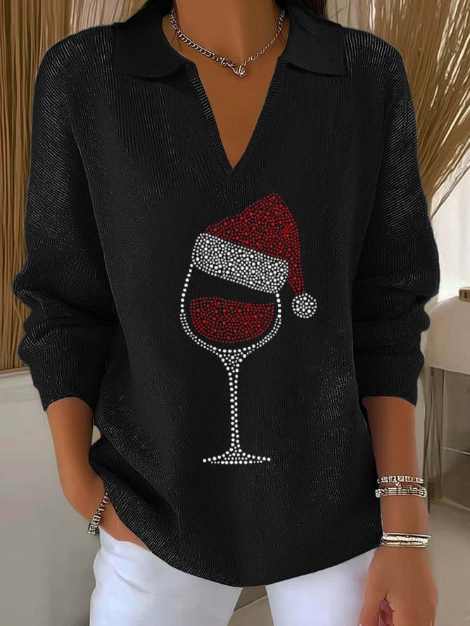 Women Christmas Long Sleeve Comfy Casual Printing Sweater