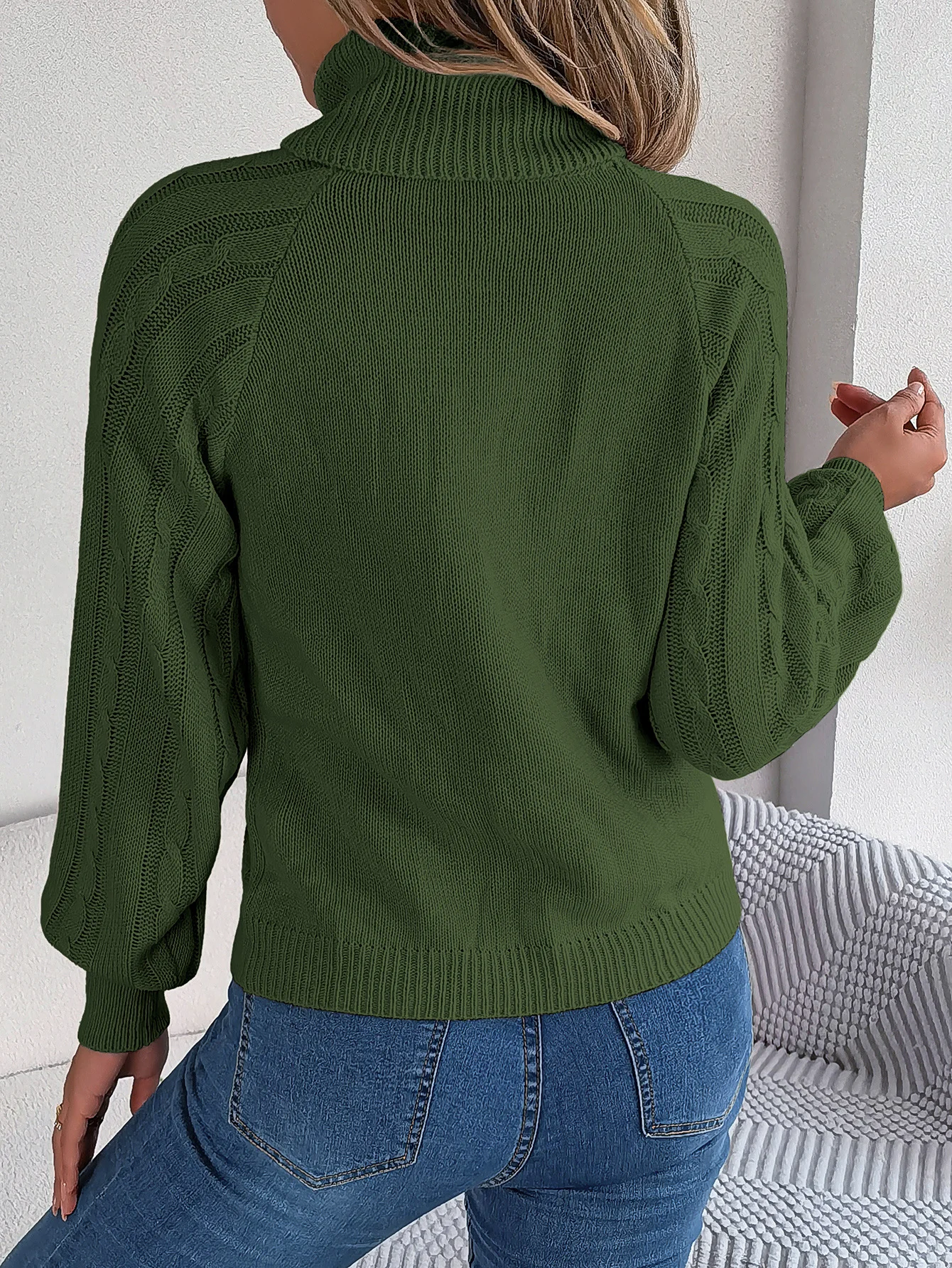 Women Cotton Plain Long Sleeve Comfy Casual Sweater