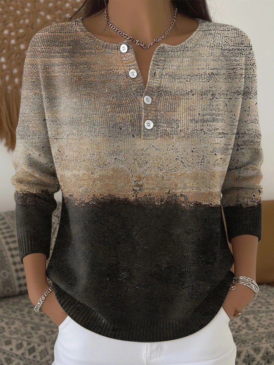 Women Geometric Long Sleeve Comfy Casual Sweater